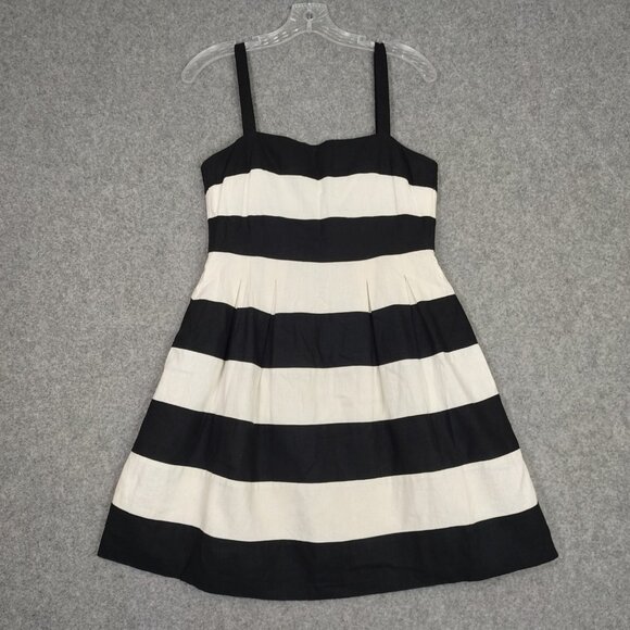 The Loft Dress Womens Size 2 Linen Blend Striped Fit & Flare Classic Summer - Picture 2 of 14